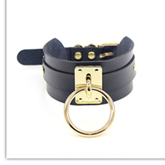 2021 New Designed Multicolor PU Leather Choker Collar Bondage Necklace