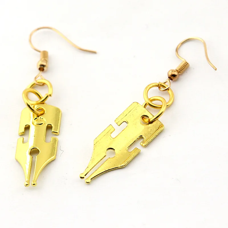 JOJOS Bizarre Adventure Earrings Kishibe Pen Earring Jewelry Written Pen Nib Writer Drop Earring For Gifts Women Men