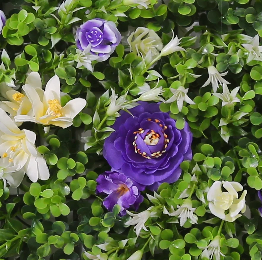 Outdoor Green Plant Artificial Climbing Wall Plastic Flowers Industrial Wall with Artificial Grass Indoor/Outdoor Use