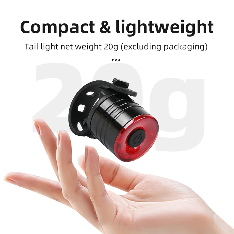 Red Green Warning Waterproof USB C Charging LED Cycling Taillight Bike Rear Light