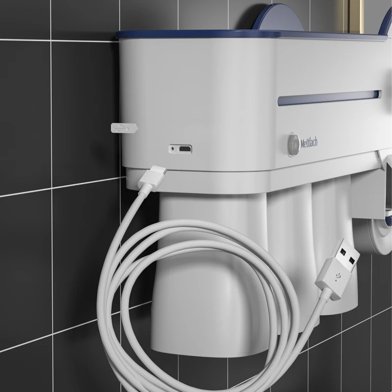 Toothbrush Holder With UV Disinfection Plastic Toothpaste Dispenser