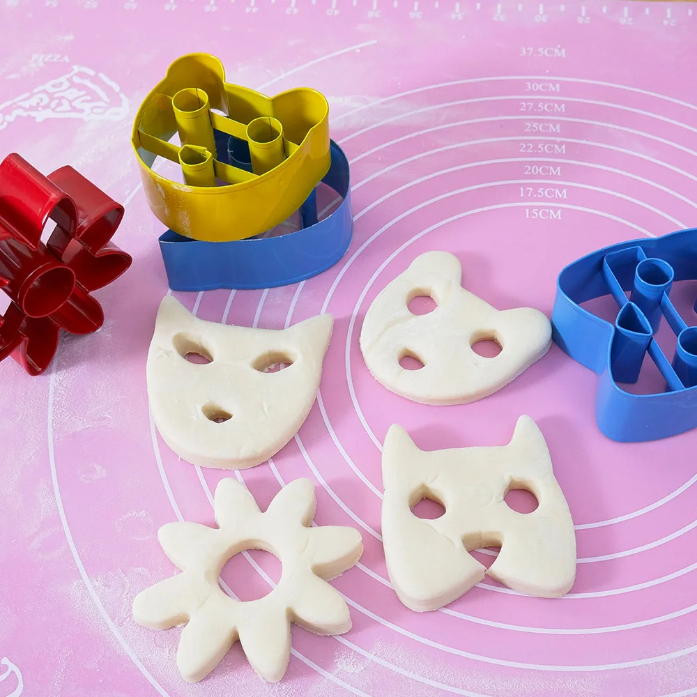 Пользовательские инструменты для выпечки, 3D формочка для печенья из нержавеющей стали, в форме кота и собаки, в форме цветка, набор для печенья для детей