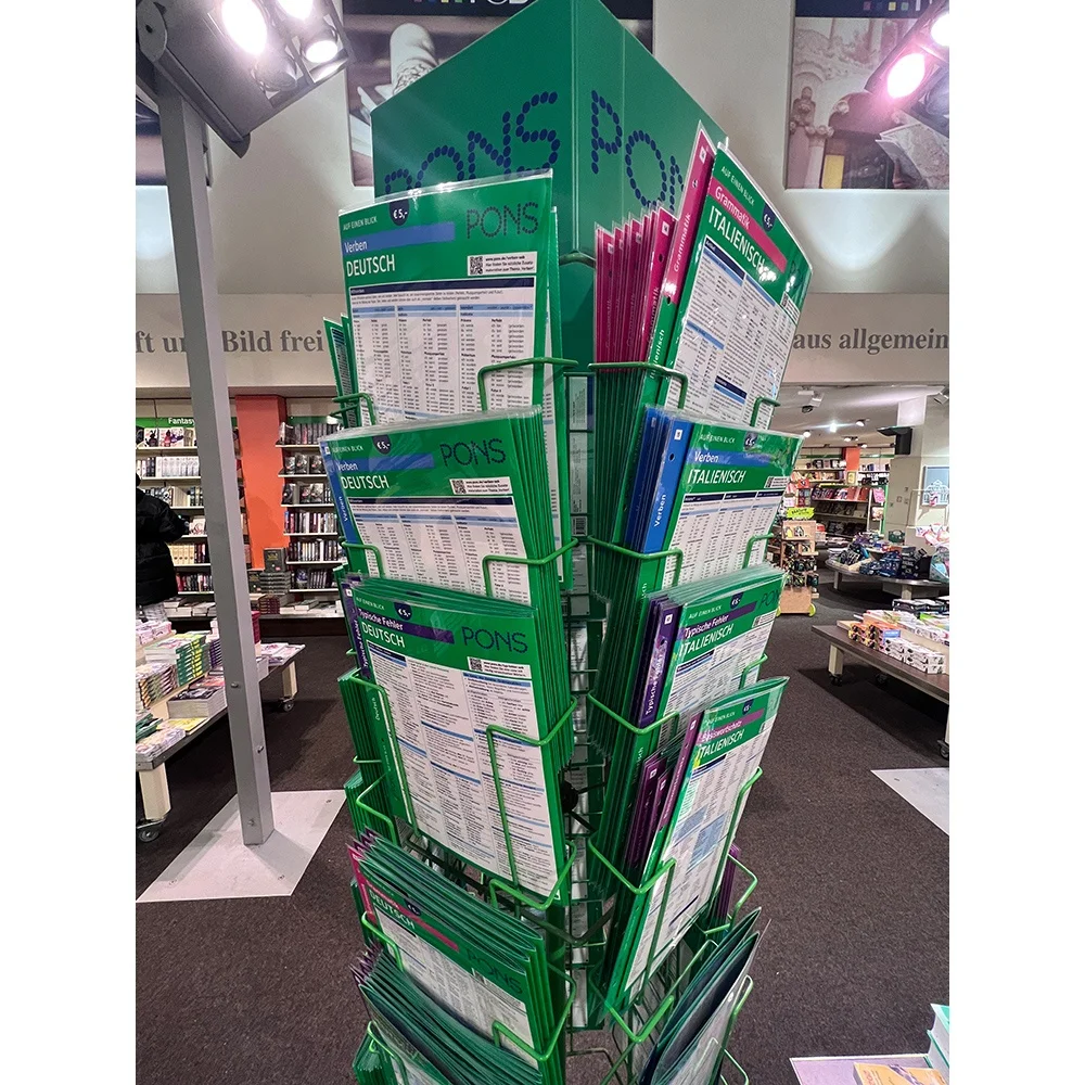 Newspaper Magazine Postcard Display Rack Greeting Card Metal Book Shelf Brochure Display Stand For Sale