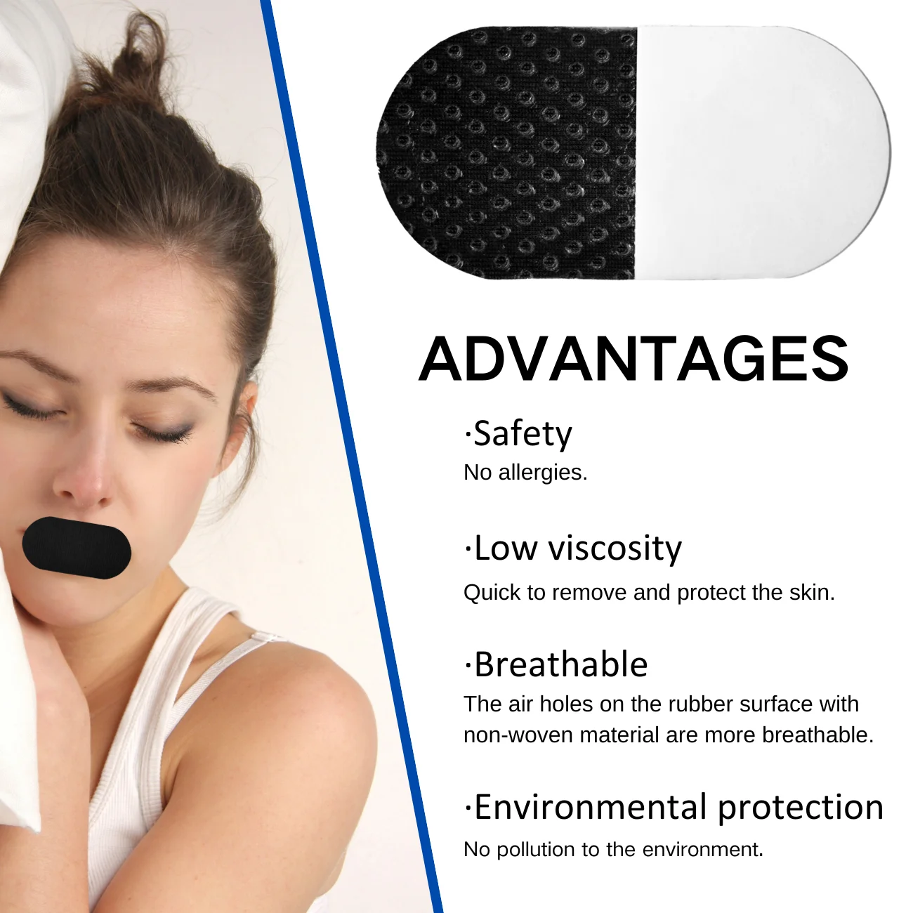New High Quality Glue Silicone Gel Advanced No Residue Bamboo Silk Nasal Breathing Anti Snoring Mouth Tape For Sleeping