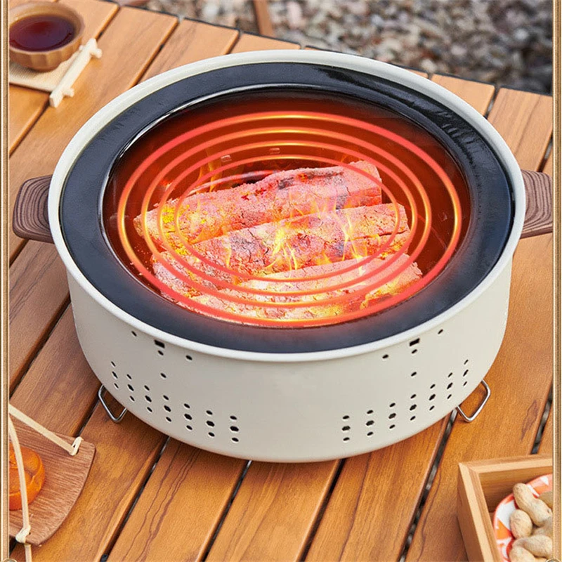 Outdoor Picnic Oven Foldable Courtyard Barbecue Stove Stainless Steel Charcoal Oven Multifunctional Barbecue Grill