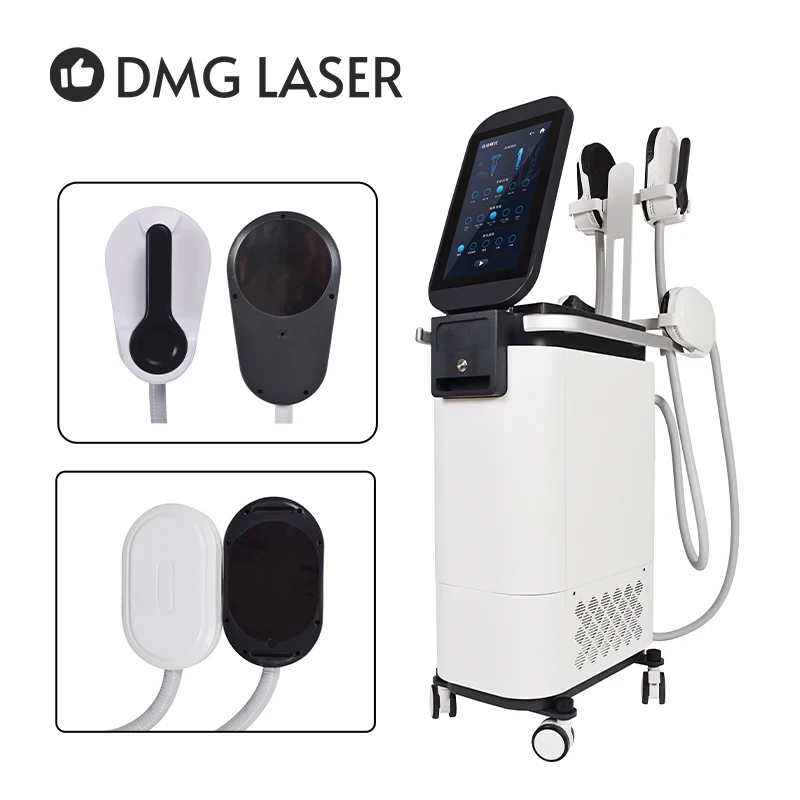 Professional muscle building stimulator 5 handle body sculpting ems training machine with rf function