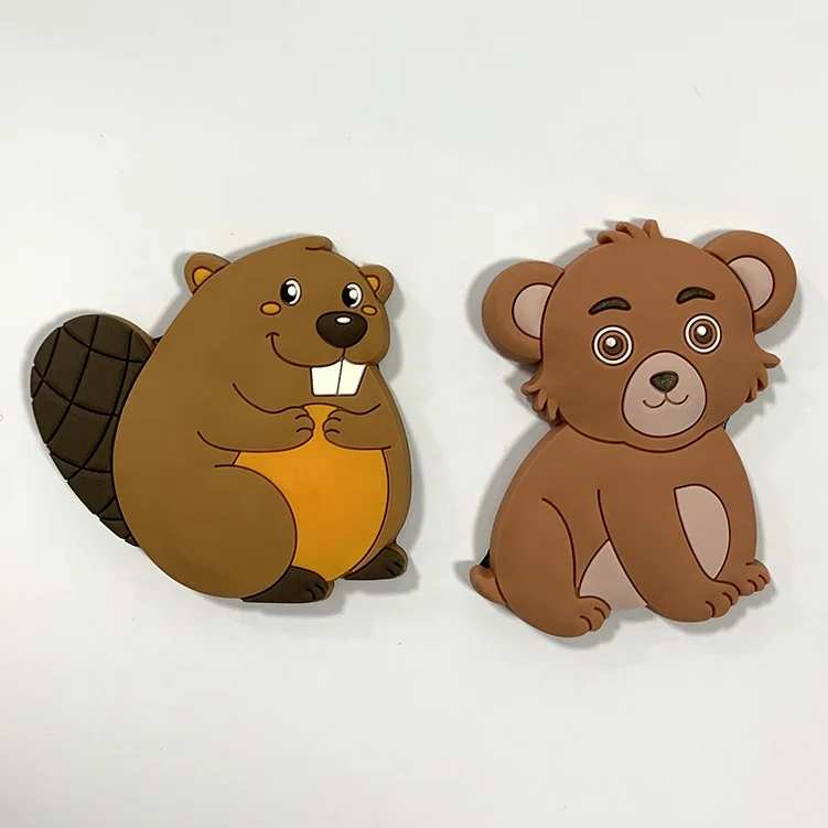 24 year China Factory 2D squirrel bear animals magnet souvenir 2d soft pvc fridge magnetic