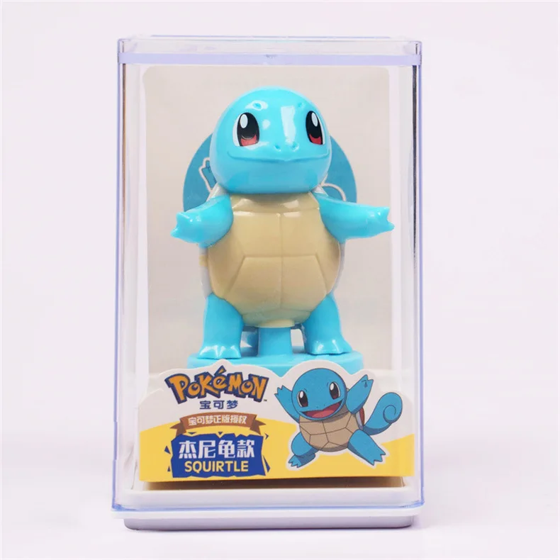 9Pcs/Set Poke moned Action Figures Toys with Acrylic Box Anime Pikachu Eeve Action Dolls Blind Boxes Kids Toy Decoration