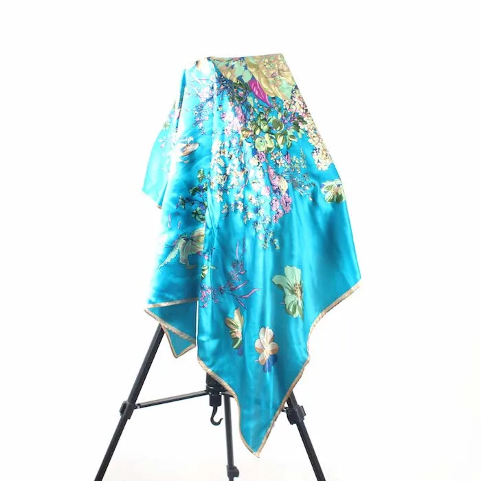 Дизайнерские индивидуальные квадратные Роскошные Оптовые шелковые шарфы с принтом шелка тутового шелкопряда