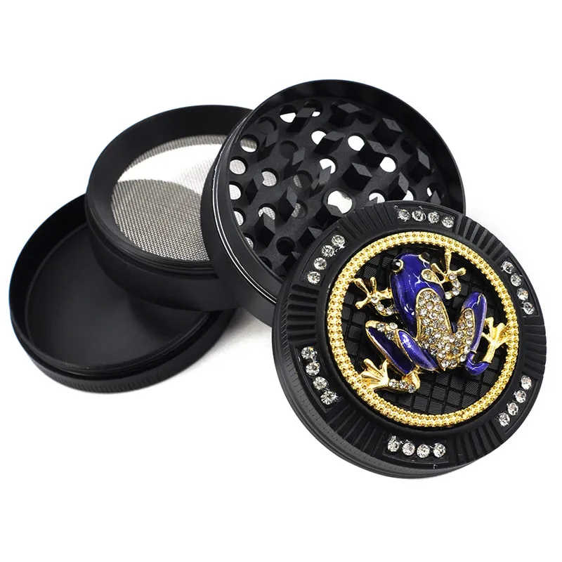 Factory Directly Sale 4 layers 52mm Zinc Alloy Herb Grinder With Diamond Animals Pattern Grinders Custom Herb Grinder