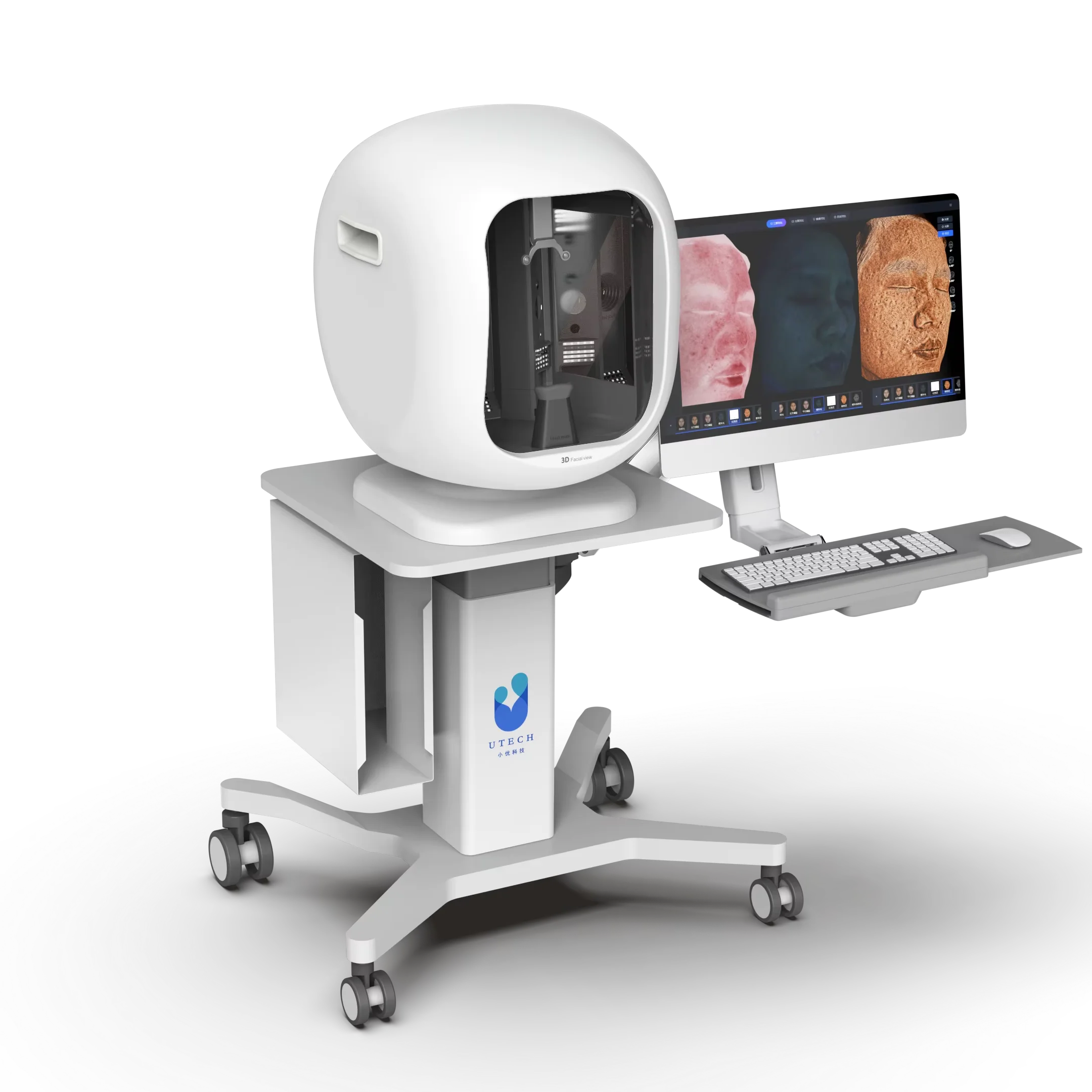 UTECH Новый дизайн 3D машина для анализа кожи лица анализатор салона