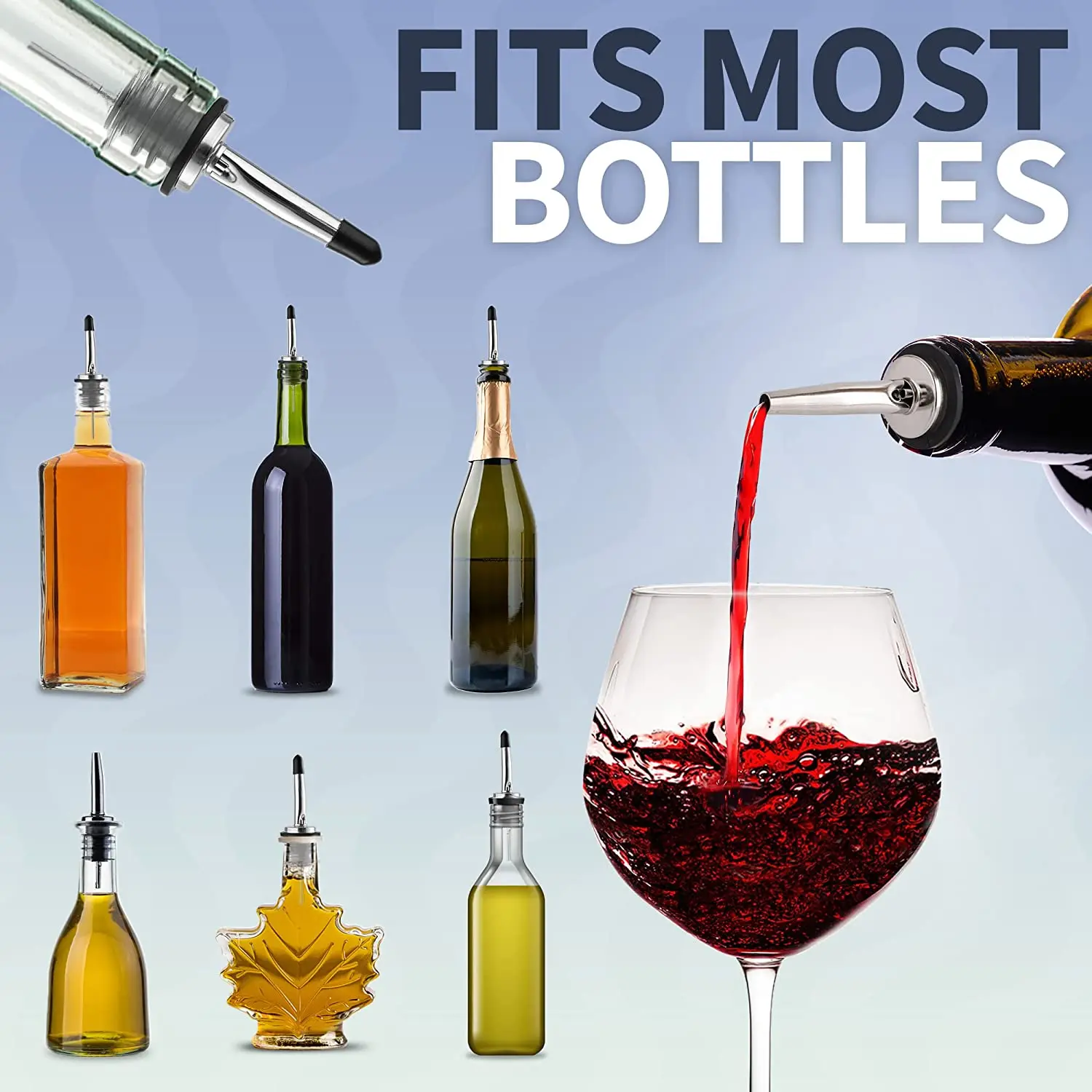 High Quality Stainless Steel Pourer Spout Bottle Dispenser Bar Tool Speed Spout Liquor Liquid Wine Pourer For Wine Or Olive Oil