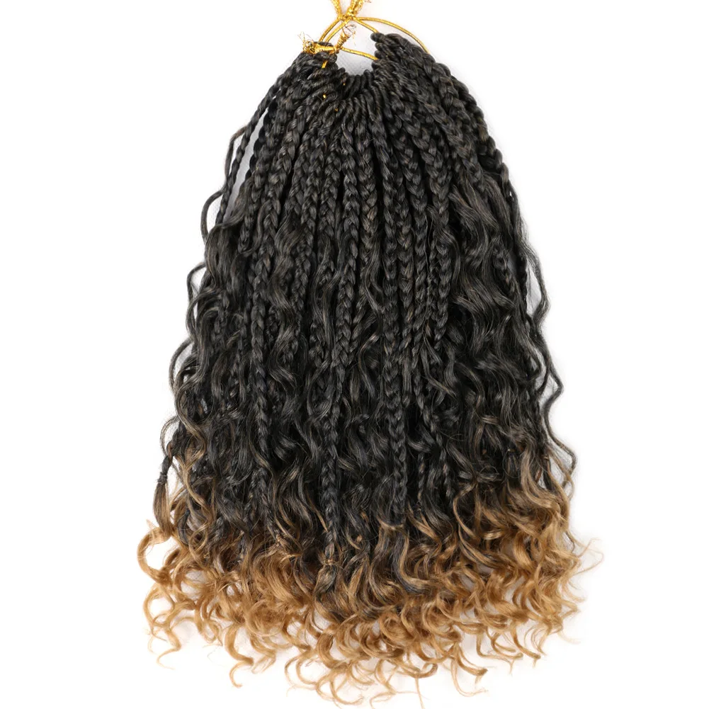 Goddess Box Braids Crochet Hair With Curly Ends, Afro Curly Twist Wigs Synthetic Braiding Hair Extension for Black Women.