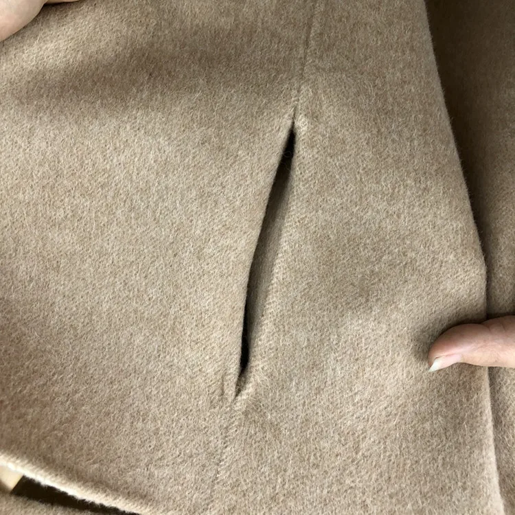 China Manufacturer Winter Women Cashmere Warm Poncho Oversize Long Wool Coats With Genuine Fox Fur