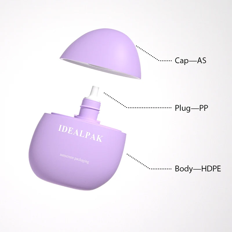 2024 Skin Care Packaging round sunscreen lotion cream tube 50 ml sunblock packaging plastic cosmetics tube