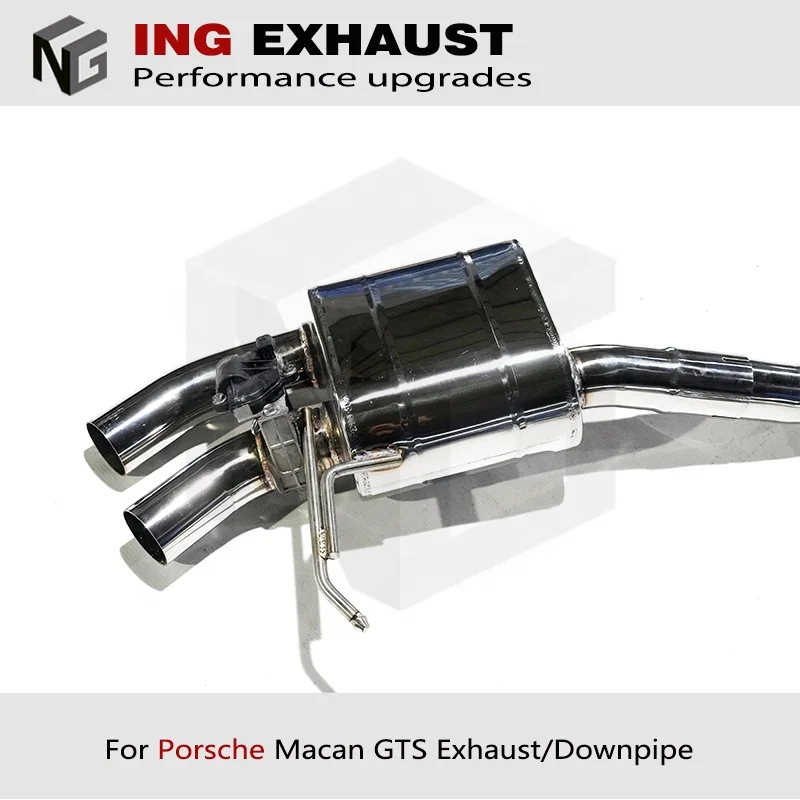ING For Porsche Macan GTS Catback 2014+ Macan S GTS 3.0T 3.6T stainless steel Without catalytic Downpipe Catback Exhaust Valve