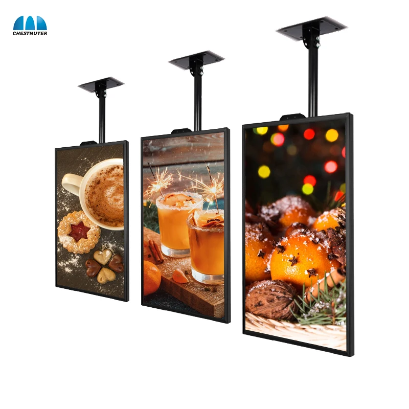 43 Inch Semi-outdoor Poster AD Players Window Facing Hanging Display LCD TV Screens Digital Signage
