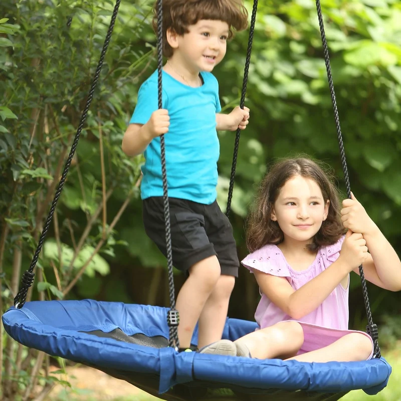 Modern Design Foldable Oxford Fabric Outdoor Playground Round Children Saucer Outdoor Swing