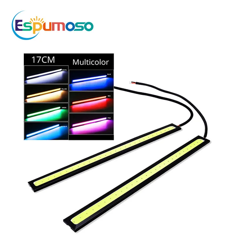 Factory Direct Sale DRL 17CM COB Chip 28SMD Daytime Running Light White yellow blue 12V For Universal Cars