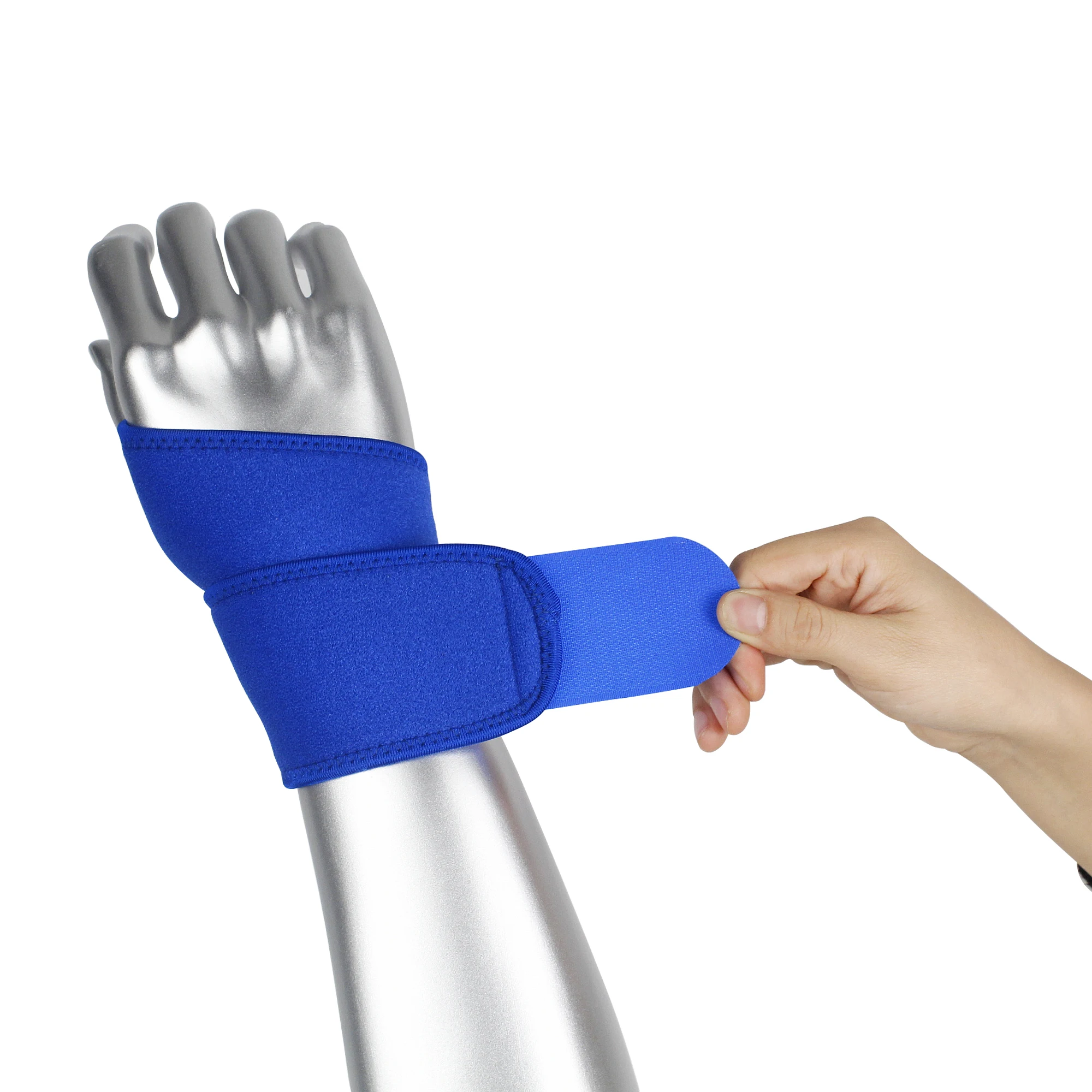 Hot Sale Adjustable Wrist Straps Neoprene Black Bule Fitted Yoga Wrist Sweat Bands Brace Support