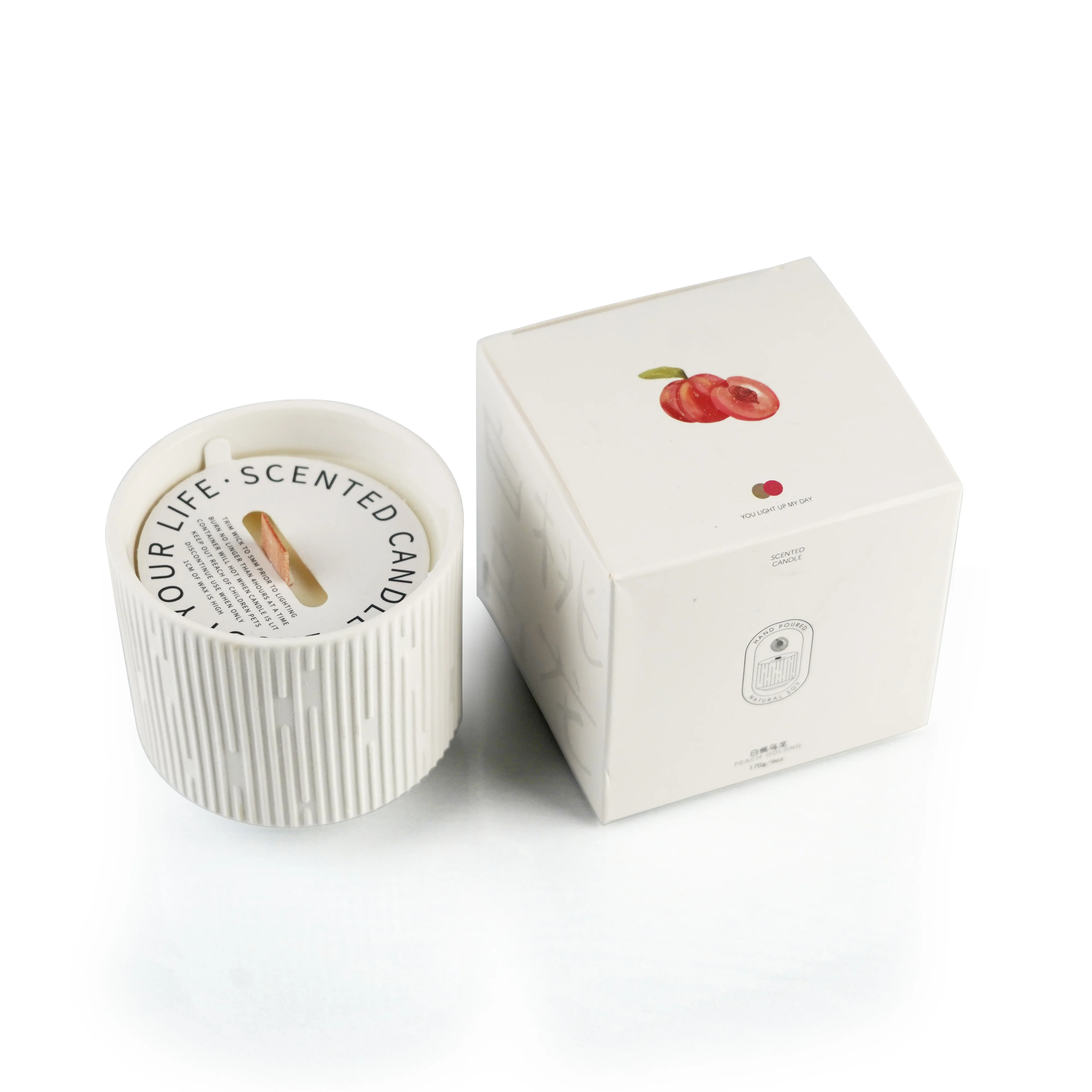 RF Union Factory Directly Wholesale Luxury Design White peach oolong Scented Candles