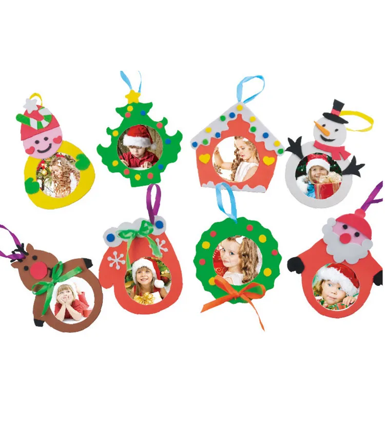 2019 DIY Craft Foam Christmas Photo Frame Kits for Holiday Picture Frame Gifts and Tree Decoration