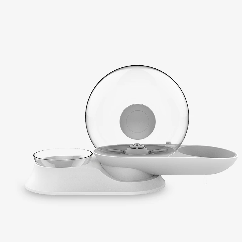 PetnessGo 2 in 1 Plastic Cat Food Water Bowl Cat Bowl Pet Snail Water Cat Dispenser