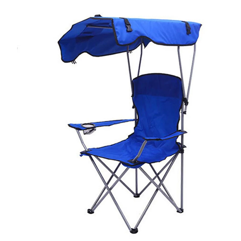 Customized Color or Logo Folding Portable with Cup Holder Adjustable Canopy Camping Chair