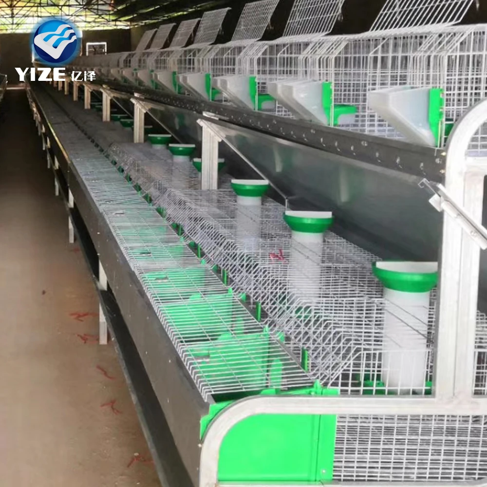 Large Indoor Automatic Rabbit Cage Industrial Rabbit Cage for Sale Commercial European with Nest Box Hot Sale in Europe Layer
