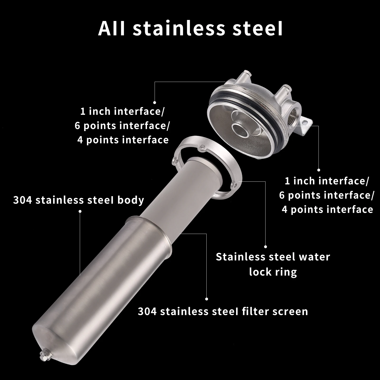 HONG HUI NSF Certified HMS-10A High Quality 10 Inch Stainless Steel Filter Water Filter Housing