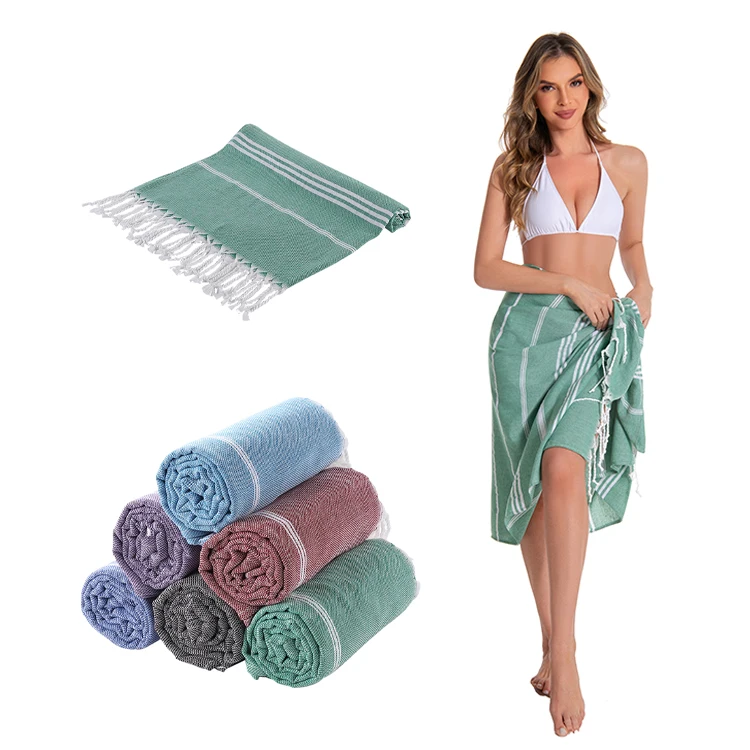 Multi Color Custom Design Soft Hamam Turkish Cotton Bath Beach Towels