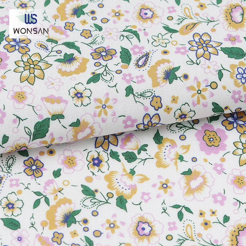 40S 100% cotton digital printing fabric with custom flower pattern for dress
