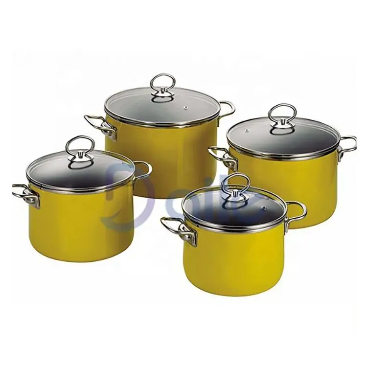 High quality thick enamel soup pot casserole russia germany enamel pot for home kitchen