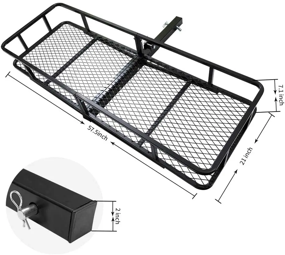 Складной грузовой перевозчик, багажная корзина, грузоподъемность 500 фунтов, сцепное устройство для перевозки грузов с сеткой для перевозки груза