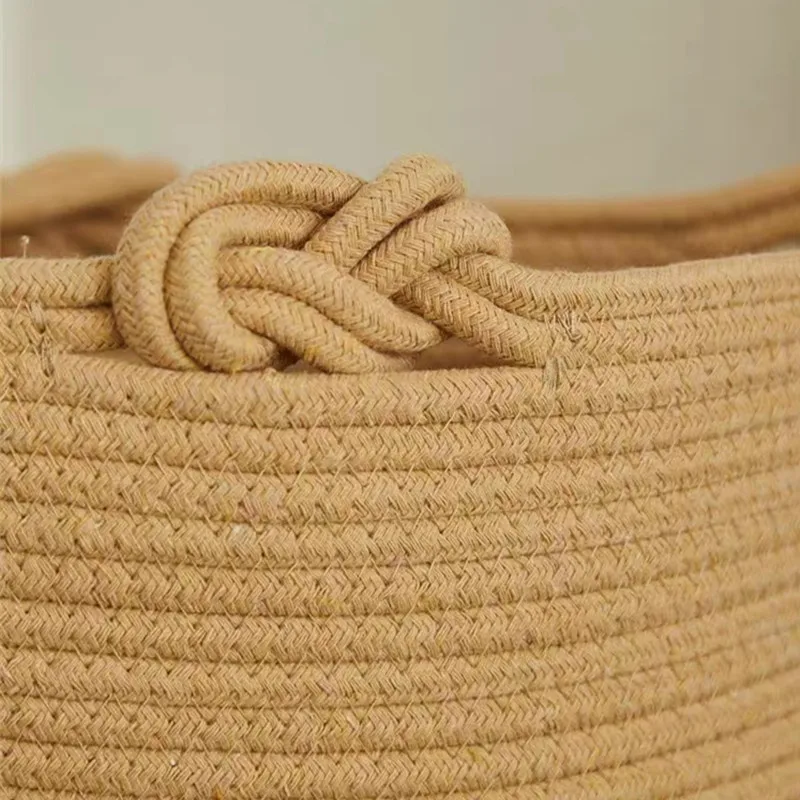 Cotton Rope Woven Basket For Home Decor Pillow Towel Storage Hamper Decorative Woven Baskets