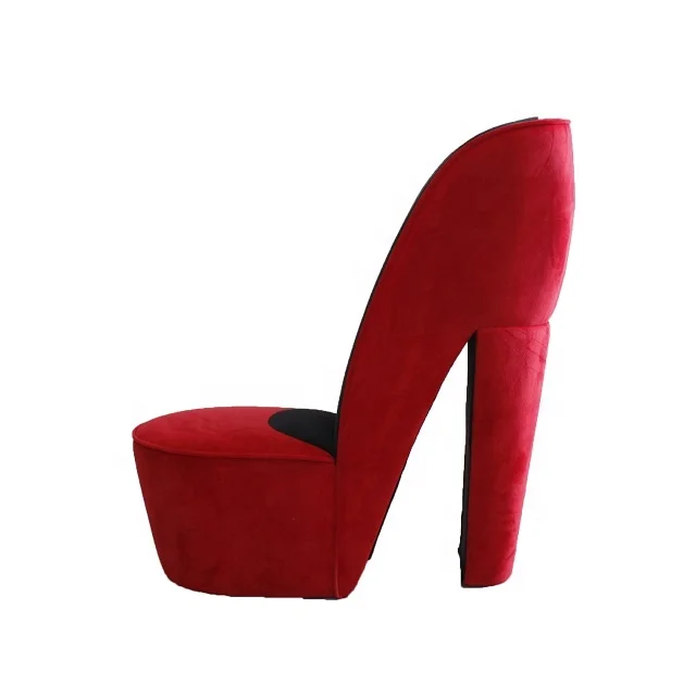 Hot sales Full Of Design Sense Red Velvet Armless Accent High Heel Chair Leisure Chair