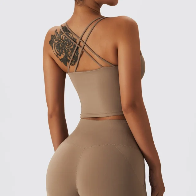 Winter Warm Sports Underwear Beauty Back Plush Thick Yoga Bra Top Running Nude Fitness Vest