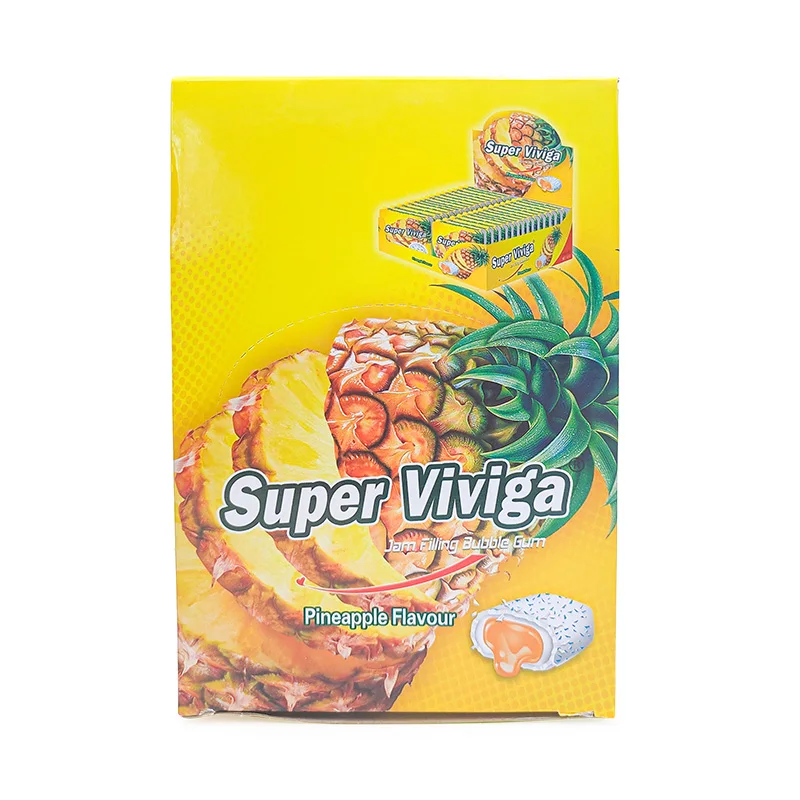 New Arrival Mint Fruity Xylitol Crispy Sweets Filling Jam Sandwich Chewing Gum