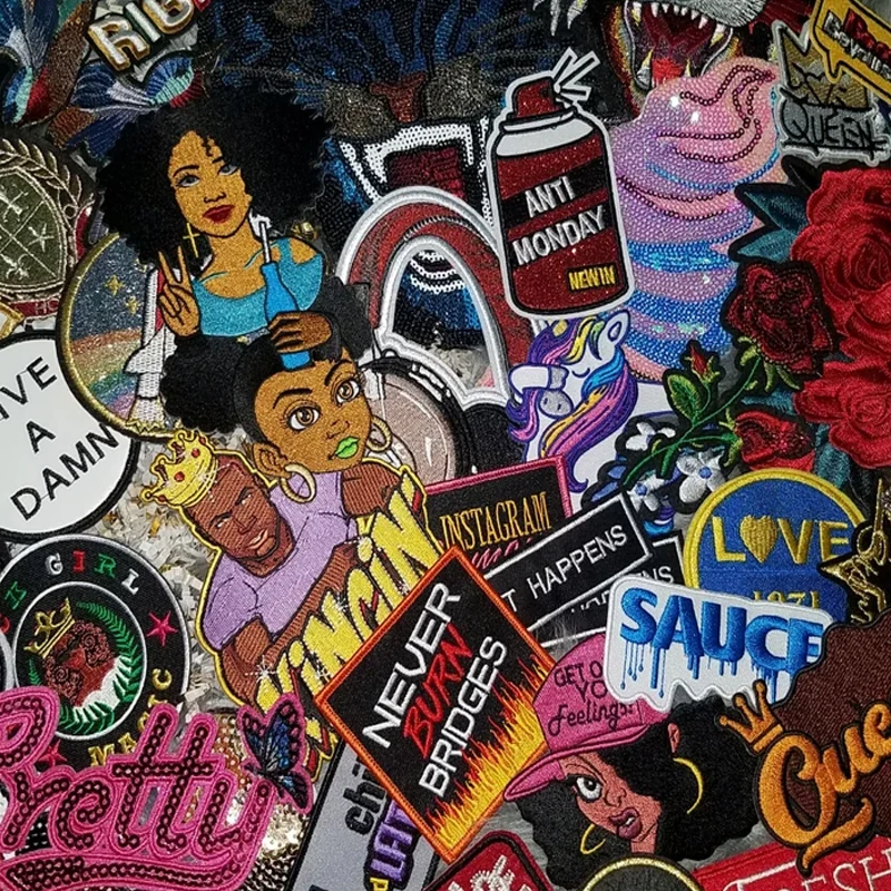 Wholesale Custom Woven 3d Logo Embroidered Patch Iron On Embroidery Sew On Patches For Clothing