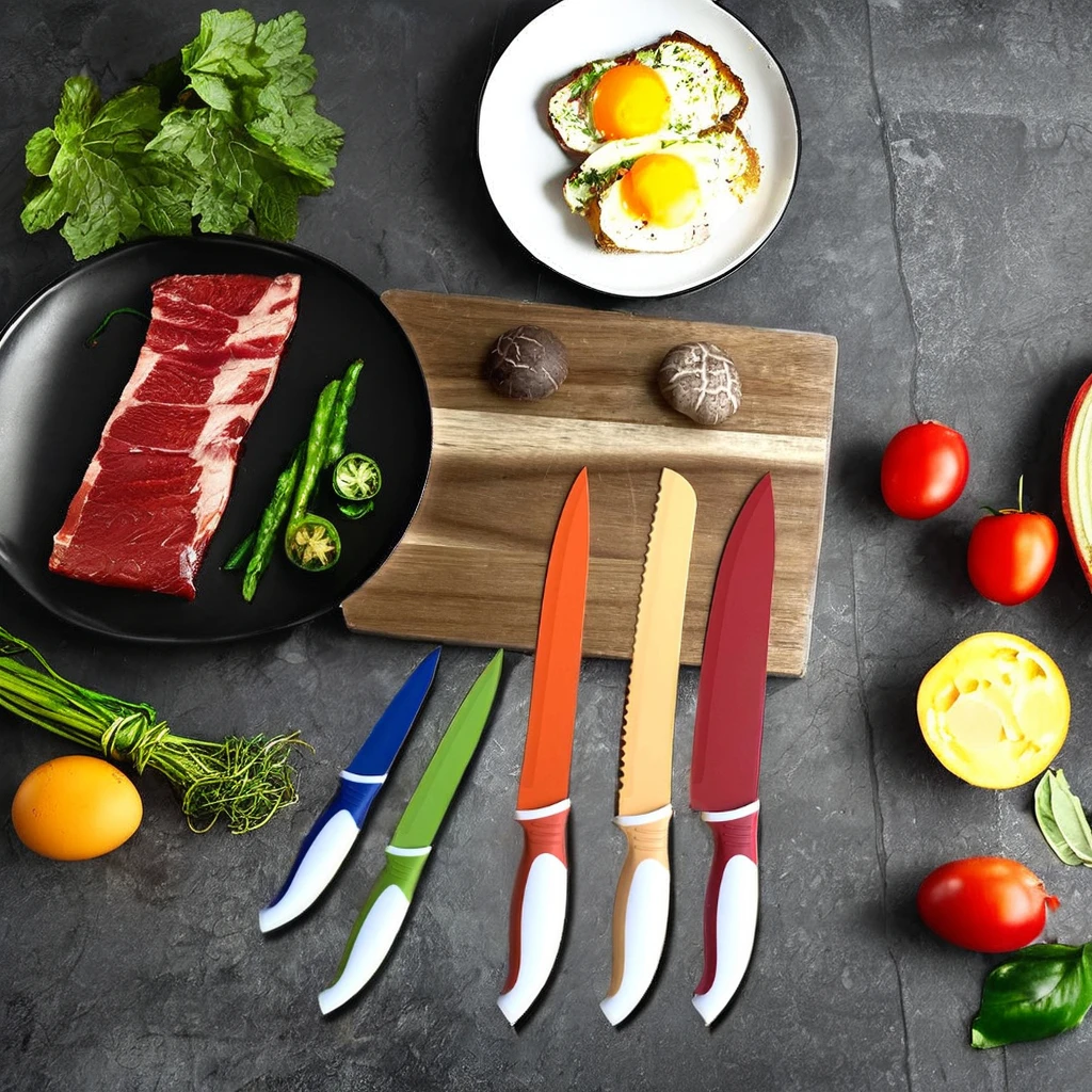 Top Seller 3cr13 Stainless Steel 5pcs Portable Durable Kitchen Knife Set With Pp Handle