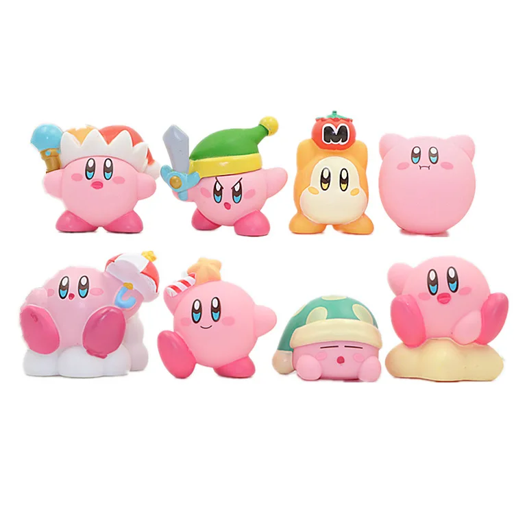 Набор милых фигурок Kawaii Pink Kirby