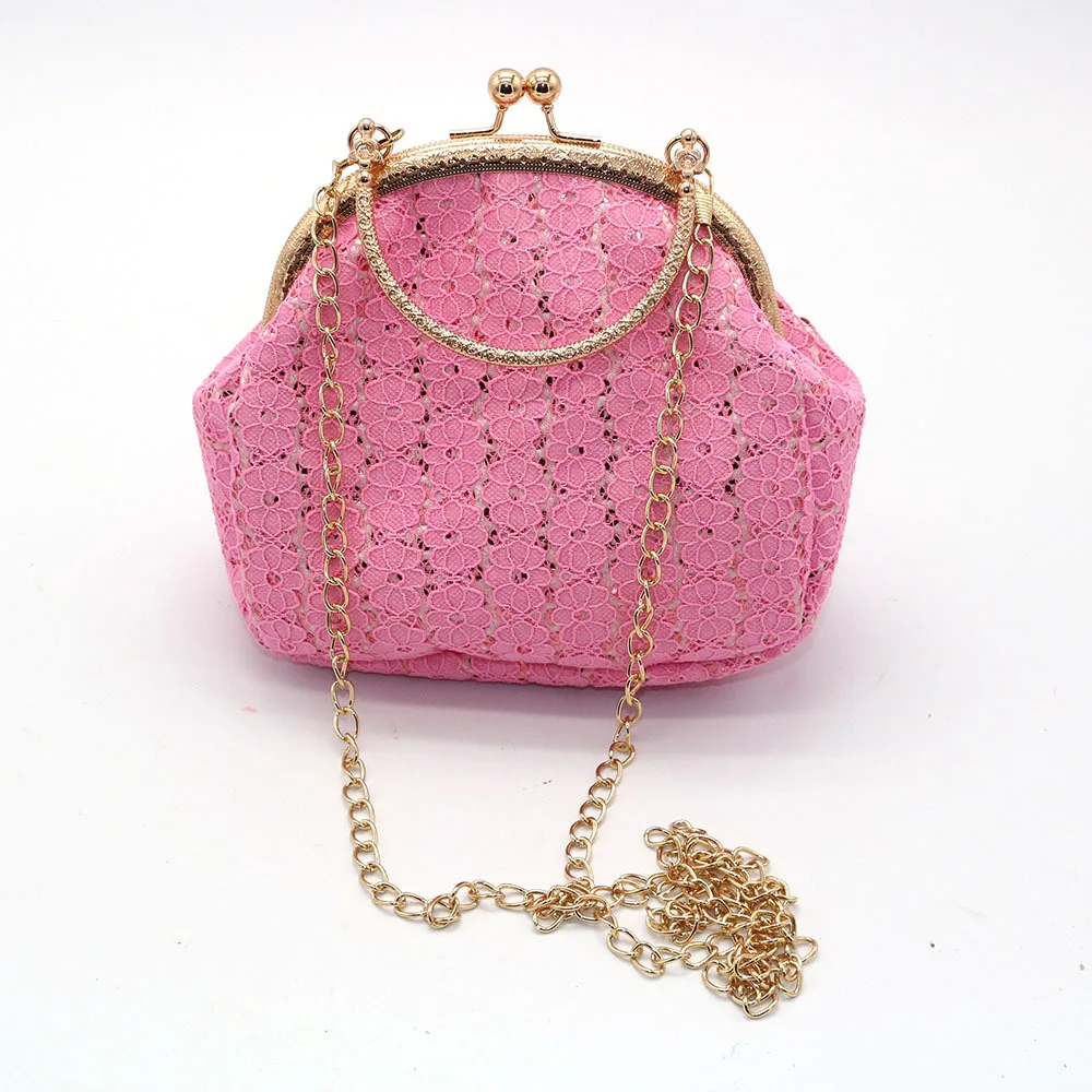 Custom Logo Phone Coin Pouch Women Wallet Lock Cosmetic Bag Clasp Clutch Coin Purse Buckle Snap Closure Sling Hand Bag Flower