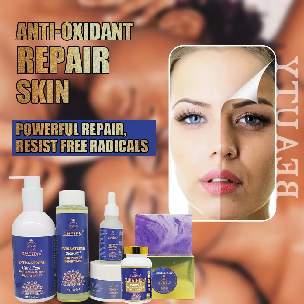 Private brand 7 Day Glutamine Whitening Set Collagen Protein Removal Pigment Settlement whitening skin care set