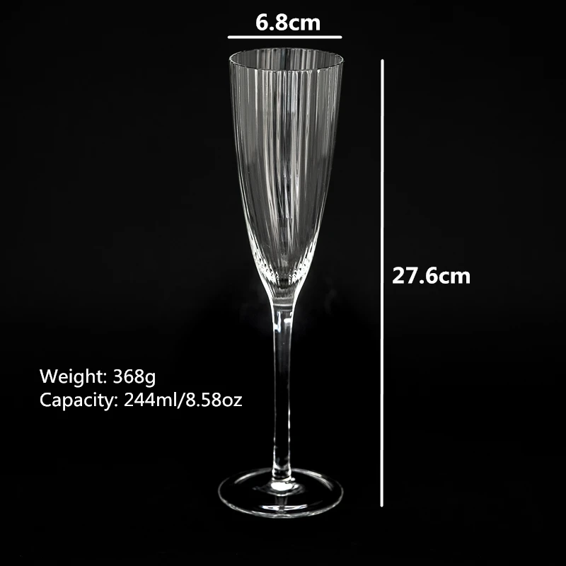 Tall Crystal Clear Clarity Classic Design Lead Free Glass Champagne Flute