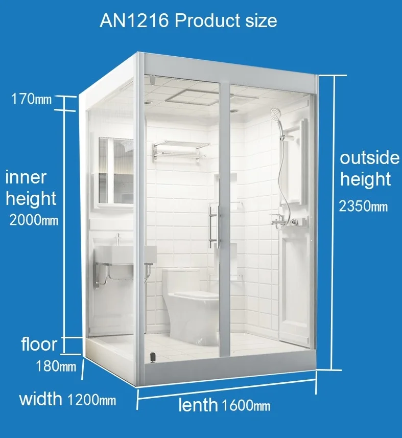 glass shower room rod