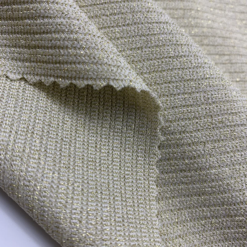 2021 New Design 78%Nylon 13% spun gold  8%Spandex  pit stripe  Fabric for swimwear