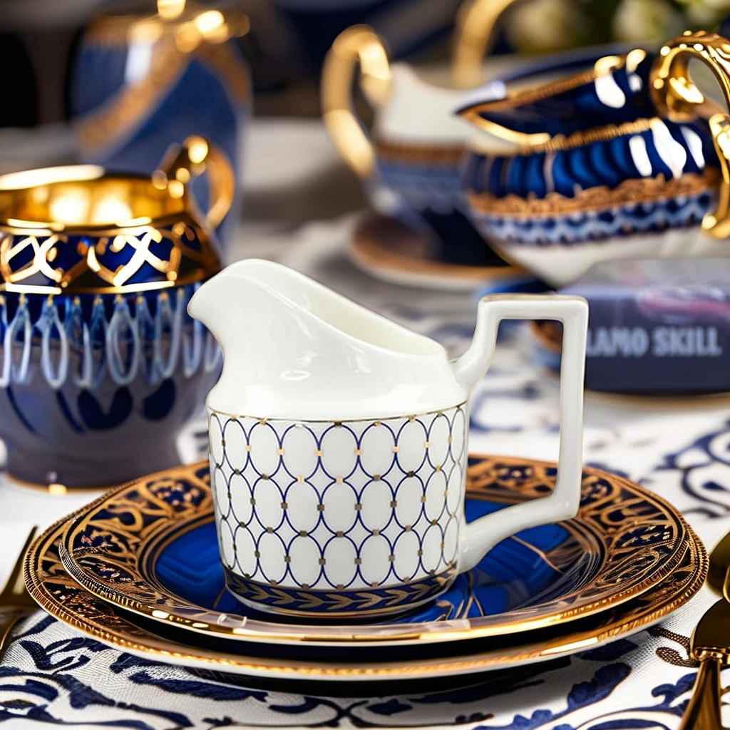 Luxury 15-Piece Floral Gold Bone China Tea Set Ceramic Tea Coffee Sugar Creamer Cup Factory Direct High Quality Cheap Price