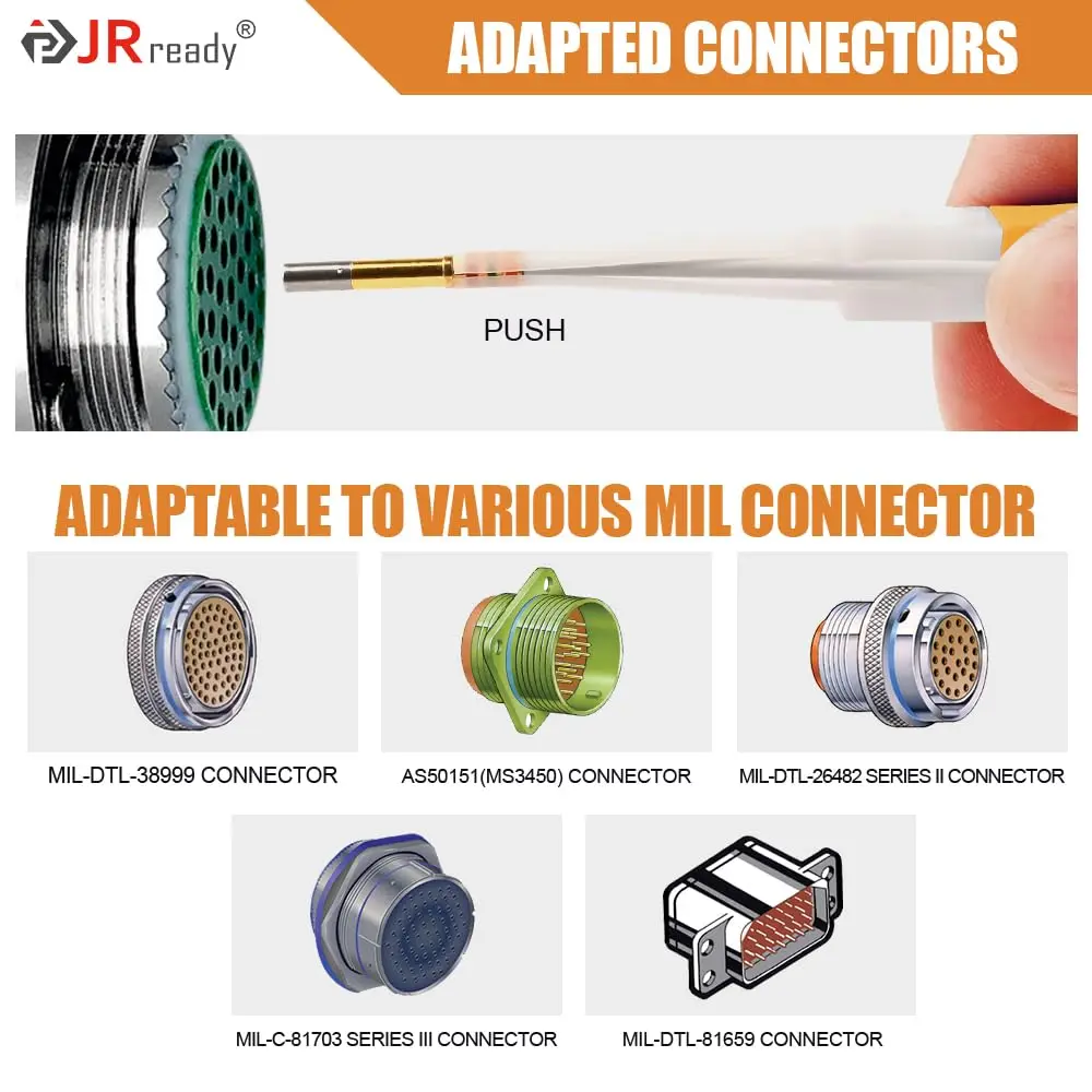 JRready M81969 14 04 12 Solid Barrel Contact Installing Removal Tool for Electrical Connectors in Wiring Interconnect (25pcs)