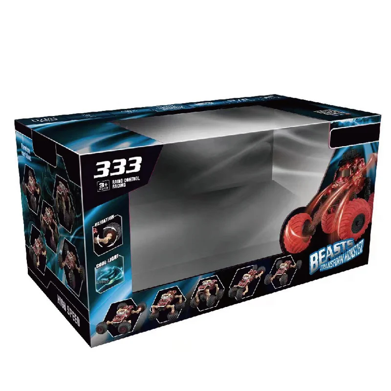 Kids 2.4G RC Stunt Car Four-Wheel Drive Off-Road Vehicle Double Side Driving Stunt Remote Control Folding Car