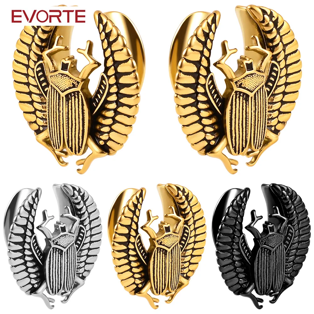 Evorte 10 шт. Scarab седло манометры беруши для натягивания лепестка расширитель уха Туннели манометр из нержавеющей стали ювелирные изделия пирсинга